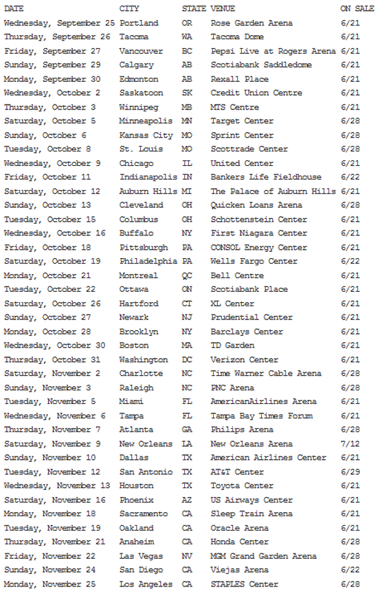 Drake : Would You Like a Tour? photo drake-tour-dates.png