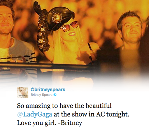 Lady GaGa at Britney Tour (8-6-11)