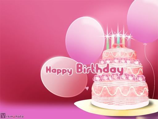 happy birthday cake pink