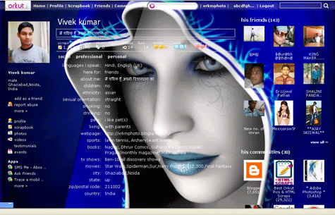 orkut themes 2011. try this blue girl orkut theme