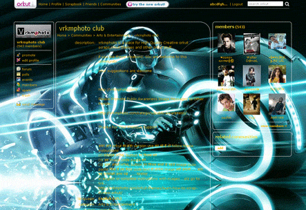 hd wallpapers tron. Tron Legacy orkut theme