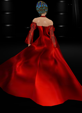 red silk ballgown back
