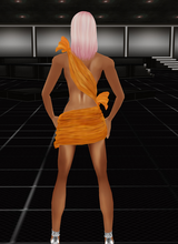 orange wrap dress back