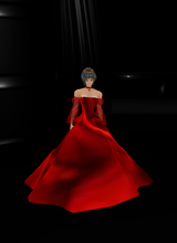 red silk ballgown