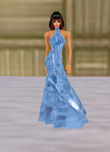 blue ice bow gown