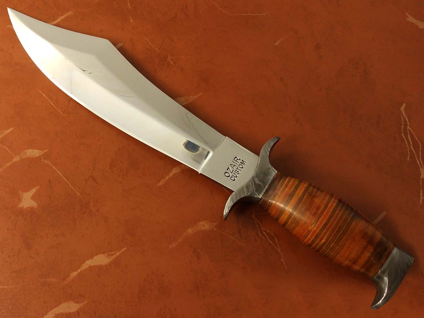 Hand Made By Ozair RARE CUSTOM MADE BOWIE KNIFEJ2 STEEL DAMASCUS HO