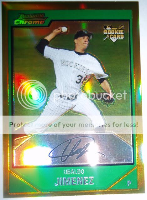 Ubaldo Jimenez Lot  RC/Auto/2007 Topps Bowman Chrome Orange/Gold