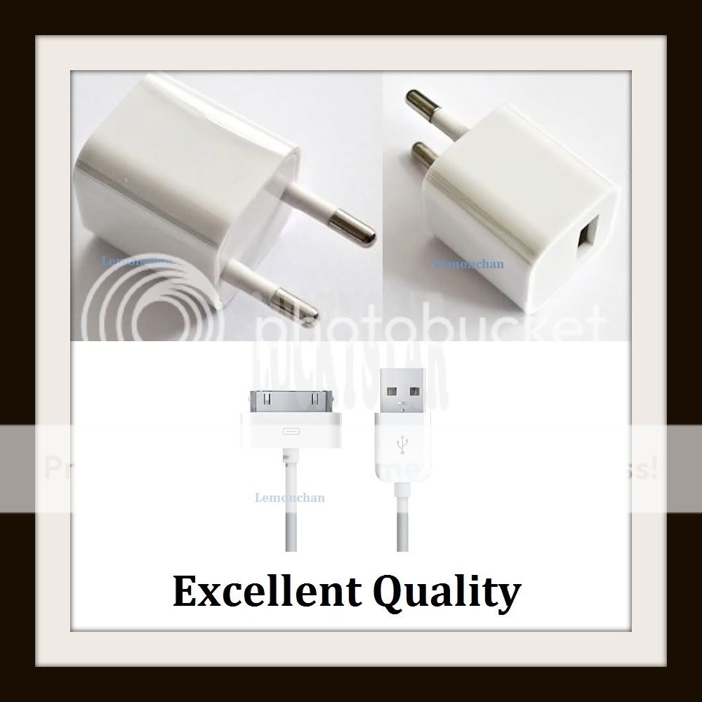   Adapter Wall Charger+Cable For apple iPod Touch iPhone 4G 4S 3G 3GS